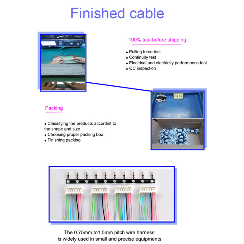 Custom 2.6 mm to 7mm connetor pitch wire harness assembly wholesale