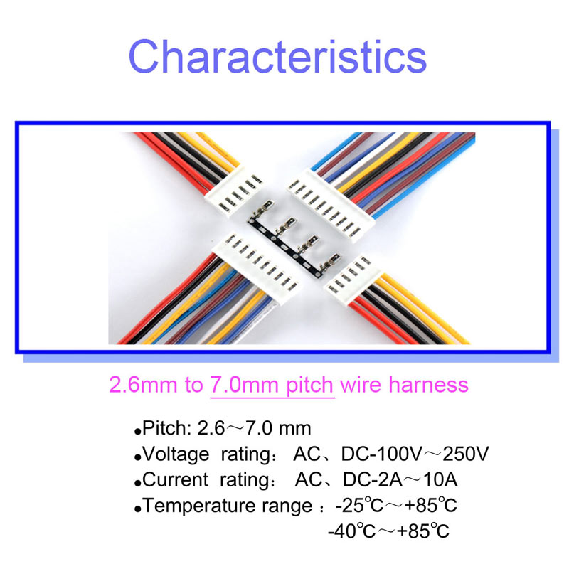 Custom 2.6 mm to 7mm pitch wire harness assembly