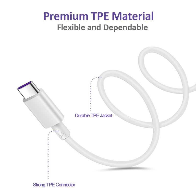 Usb c port cable quick charging data cable for Huawei