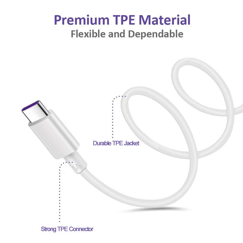 Usb c port cable quick charging data cable for Huawei
