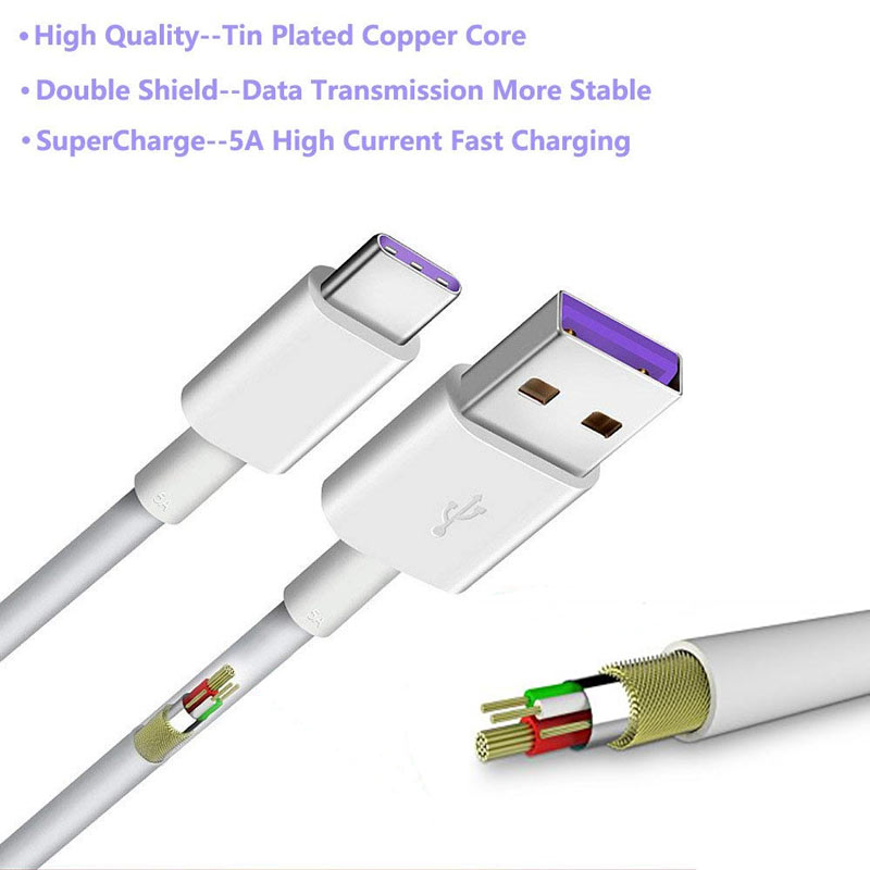 Usb c port cable quick charging data cable for Huawei