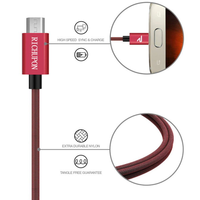 Micro cable fast data charger cable for Samsung manufacturer