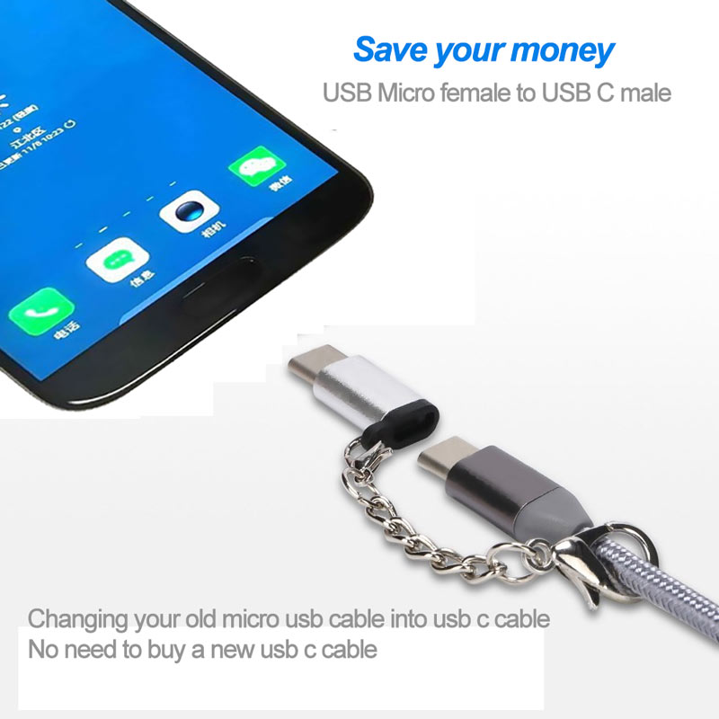 Mobile Phone Accessory USB-C Male to Micro USB Female Converter