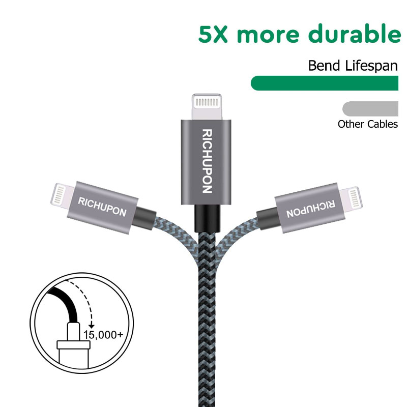 Richupon usb apple lightning cable big w for business for data transmission-2