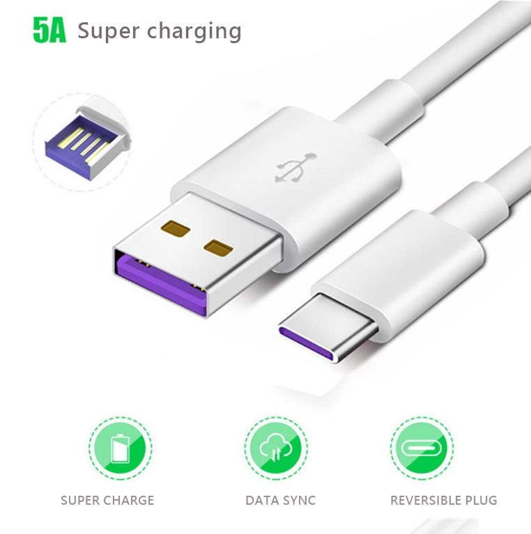 5A USB Type C Cable Super Charging Cord Compatible with Huawei P20 P30