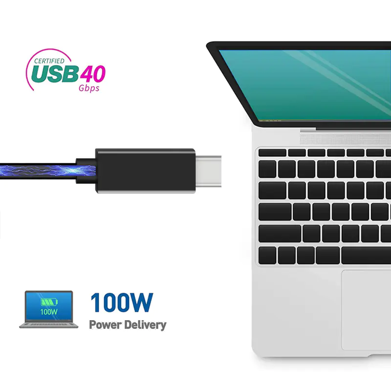 USB 4 Cable, 40Gbps Data Transfer USB 4 Cable, 8K Video,100W Charging USB 4 Cable