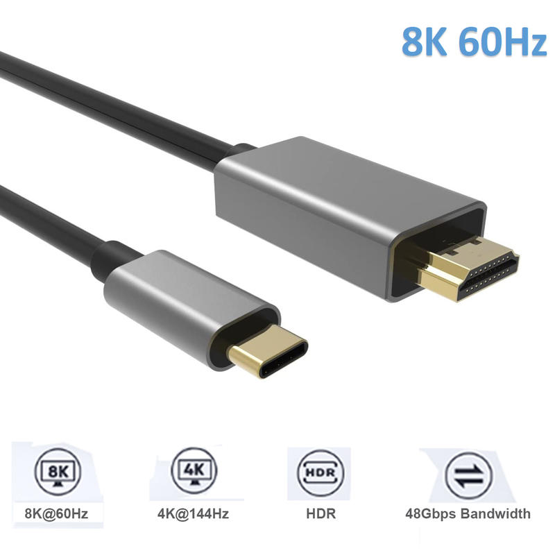 8K@60Hz USB C to HDMI2.1 Adaptor,Support UHD4K@144Hz,4K@240Hz Resolution HDR,Synaptics7100 Chipset