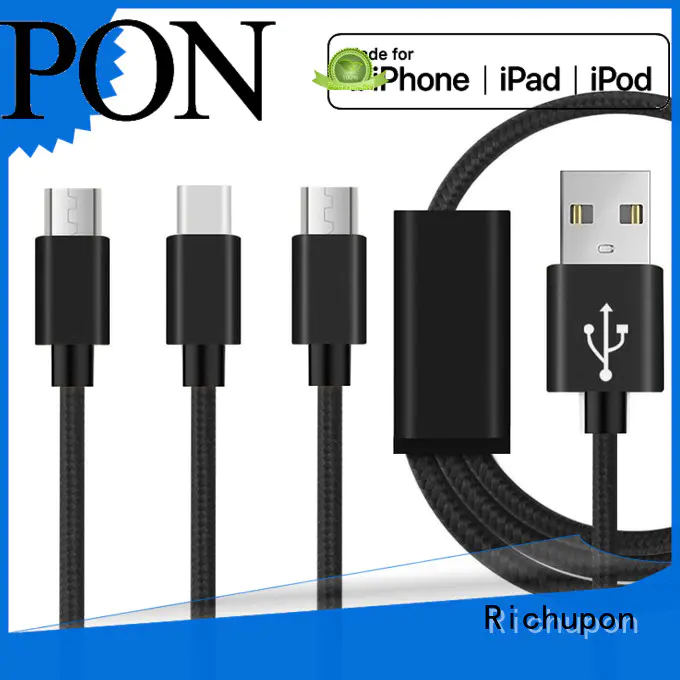 Richupon 3 in 1 usb charging cable manufacturer for data transmission