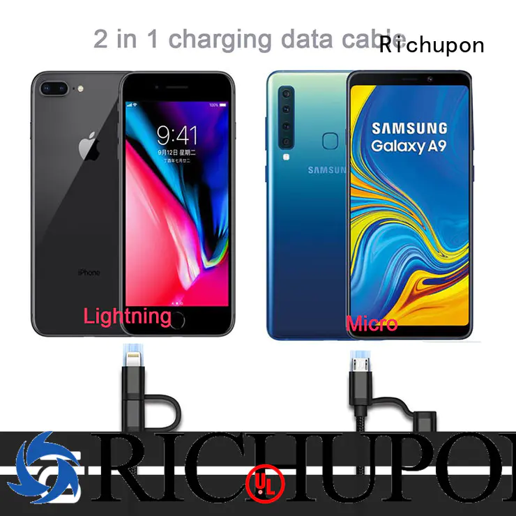 Richupon 2 to 1 usb cable marketing for charging