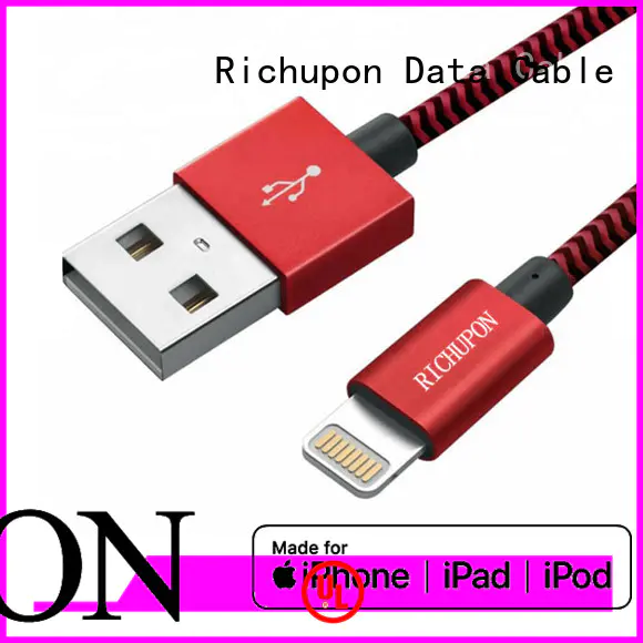 Richupon fashion design best braided lightning cable directly sale for data transfer