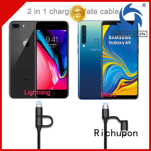 Richupon competitive price usb cable 2 to 1 supplier for charging