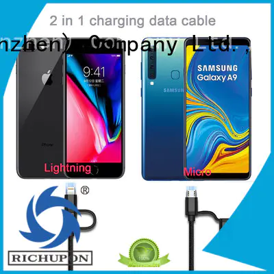 Richupon fashion design 2 in 1 usb data cable marketing for charging