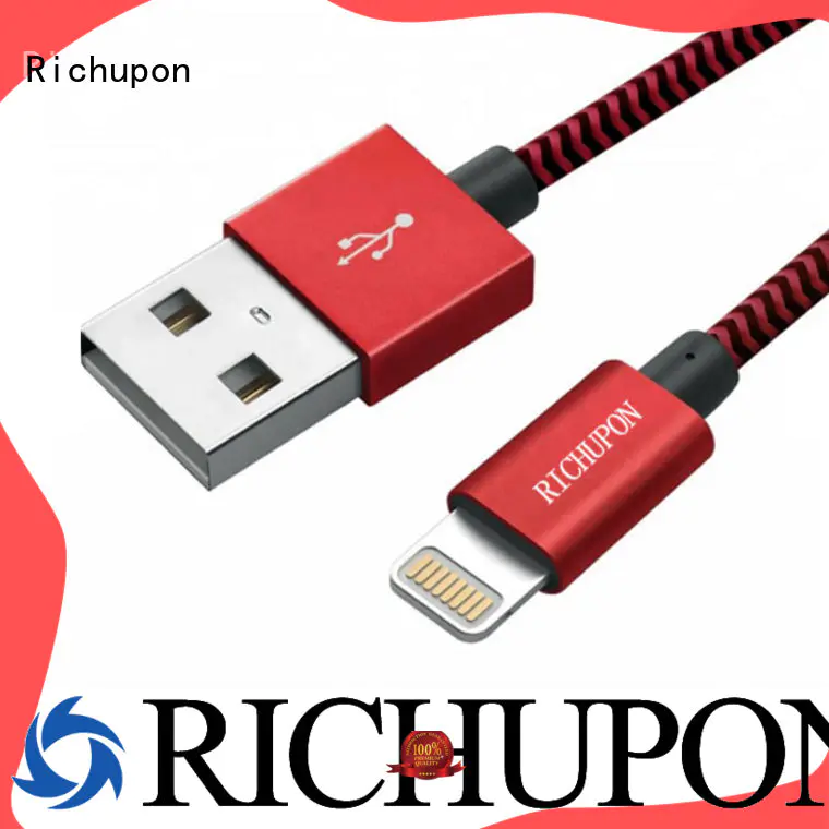 Richupon fashion design braided lightning cord supplier for data transfer