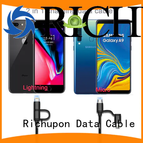 Richupon fashion design 2 in 1 charging cable directly sale for data transmission