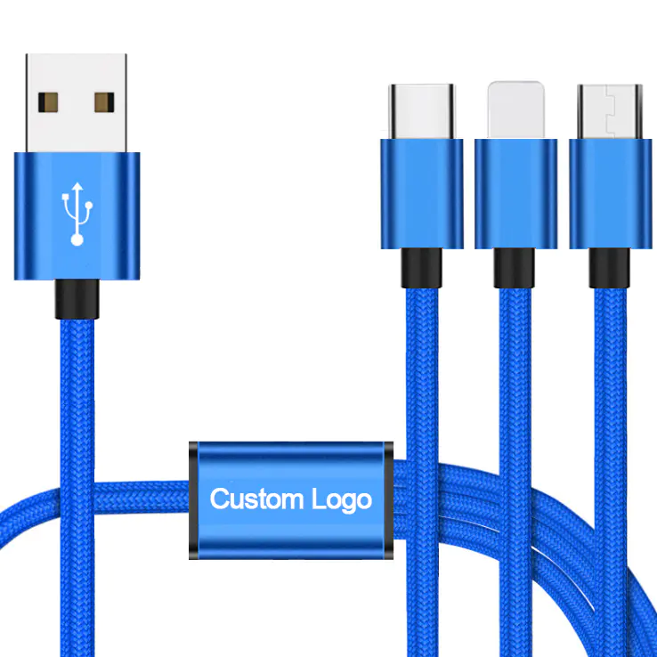 Bulk 3 in 1 charging usb cable for cell phone