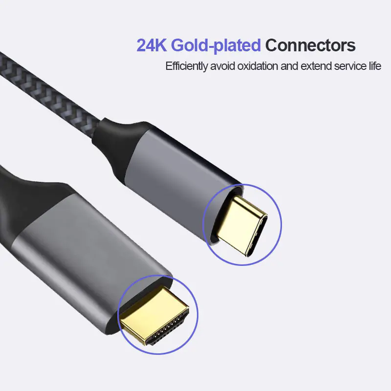 Custom best usb c to hdmi cable for macbook pro 4k60hz manufacturers for video transfer