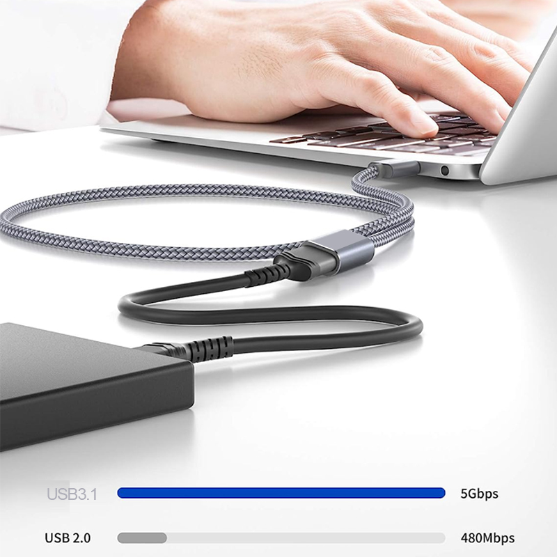 USB Extension Cable,USB 3.1 5Gbps Extension Cord A Male to A Female Nylon Braided